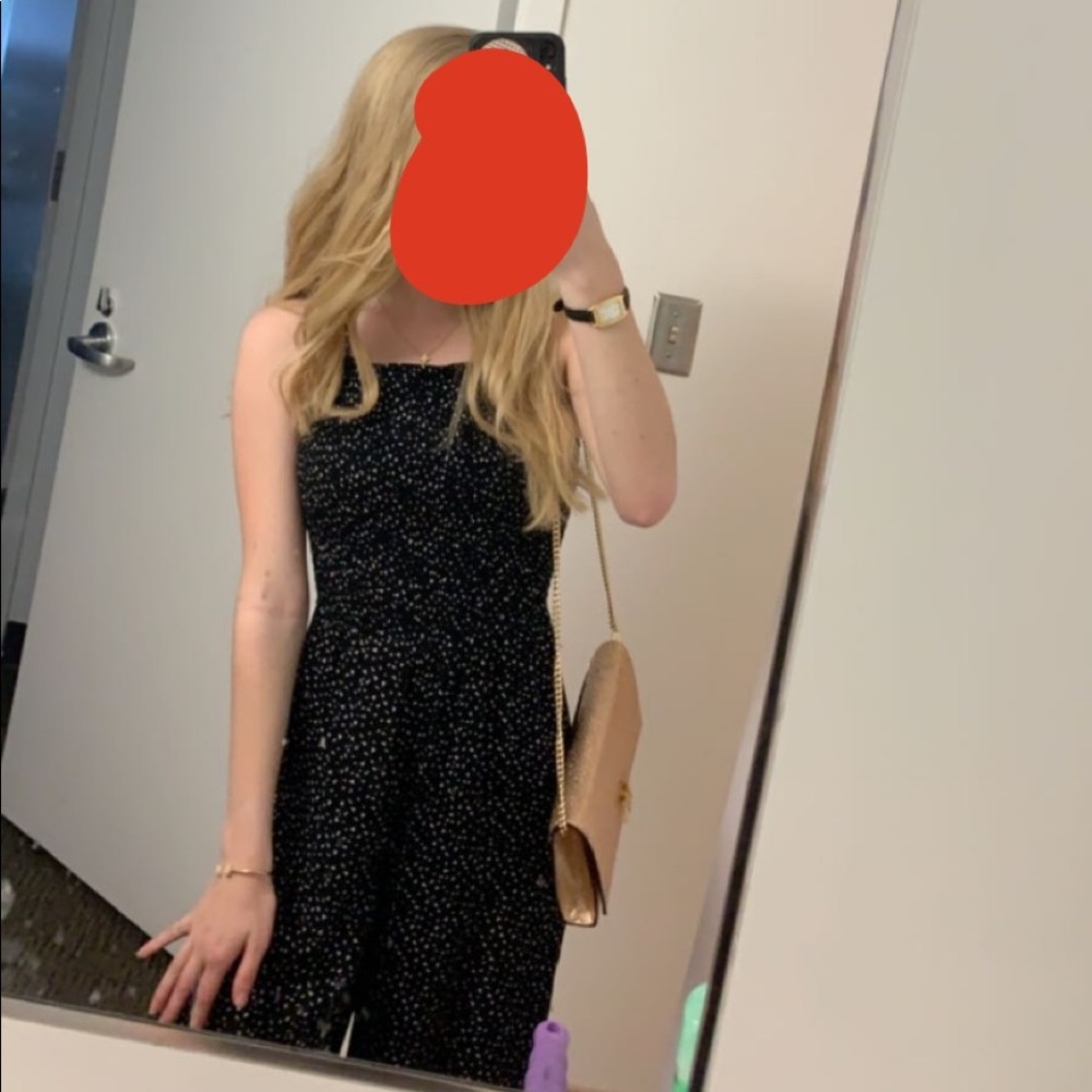 Urban outfitters black patterned jumpsuit